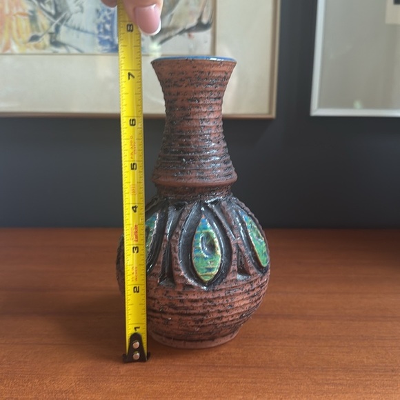 Retro Mcm vintage ceramic vase design signed Ninnie pottery made in Sweden - Picture 5 of 6